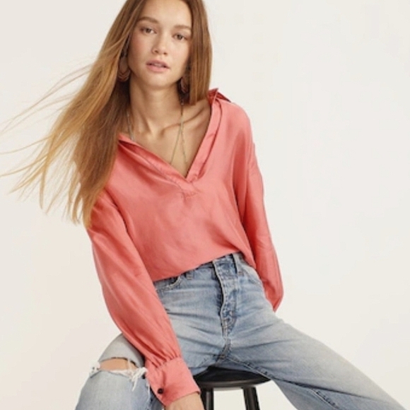 *Flaw* NWT J. Crew Collared Popover Shirt Size XS - Picture 1 of 8